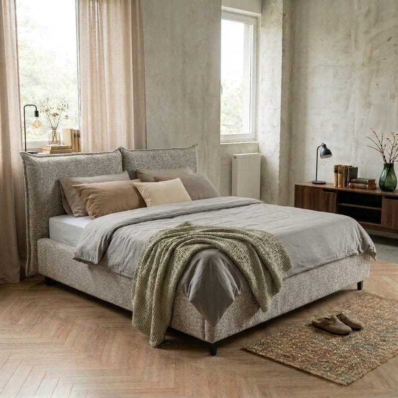Sängram Rynorin 140x200 cm med Lyftförvaring - ljus gråbeige - Möbler - Säng - Sängram & sängstomme