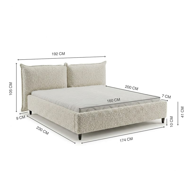 Sängram Rynorin 160x200 cm med Lyftförvaring - beige - Möbler - Säng - Sängram & sängstomme