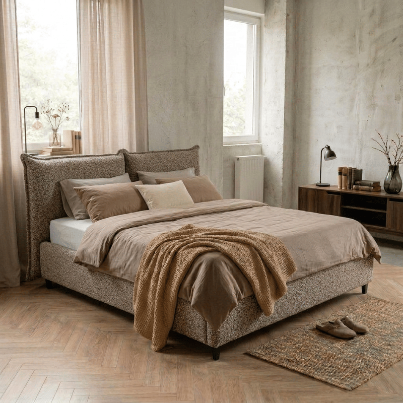 Sängram Rynorin 180x200 cm med Lyftförvaring - gråbeige - Möbler - Säng - Sängram & sängstomme