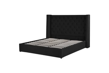 Sängram Säng med förvaring Lubbon Black||Silver 180x200 - Möbler - Säng - Säng med förvaring