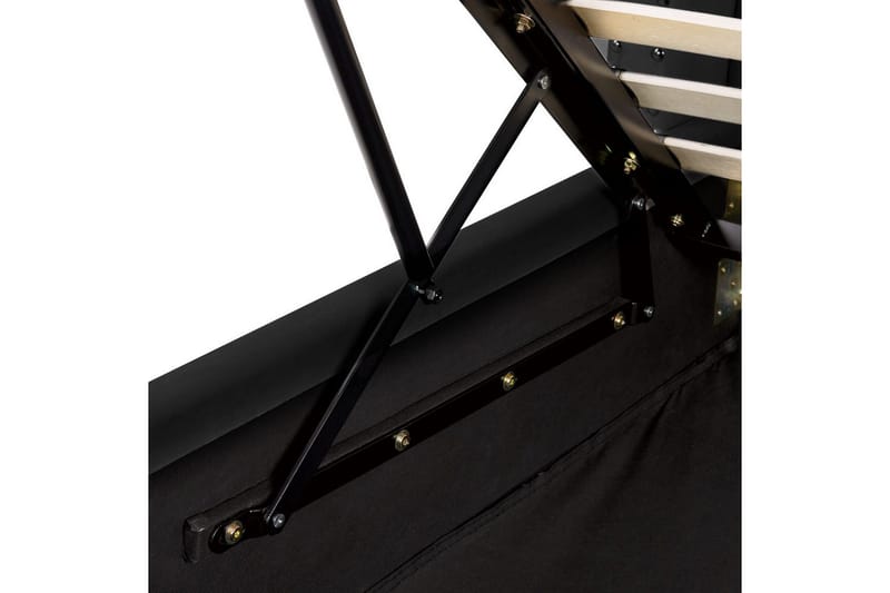 Sängram Säng med förvaring Lubbon Black||Silver 180x200 - Möbler - Säng - Säng med förvaring