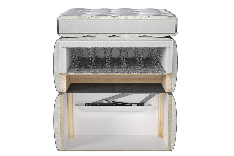 Adrianah Säng 200x200 cm - Grå/Vit - Möbler - Säng - Sängram & sängstomme