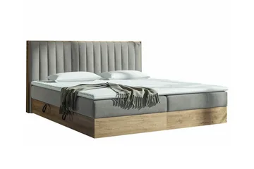 Aviemore Komplett Sängpaket 140x200 cm med Sänggavel + Bäddmadrass med Fasthetsgrad Medium - Ljusgrå - Möbler - Säng - Sängram & sängstomme