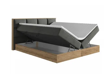 Aviemore Komplett Sängpaket 140x200 cm med Sänggavel + Bäddmadrass med Fasthetsgrad Medium - Mörkgrå - Möbler - Säng - Sängram & sängstomme