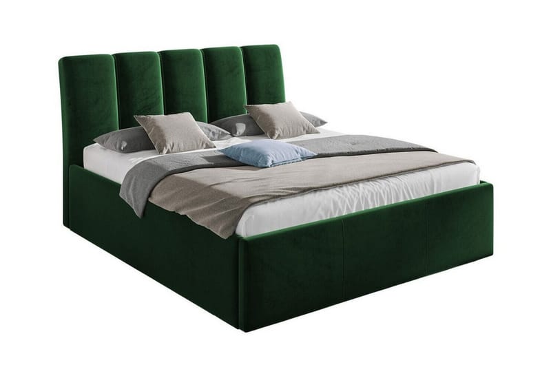 Aviemore Komplett Sängpaket med Förvaring 180x200 cm med Sänggavel + Bäddmadrass, Grön