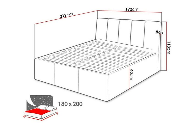 Aviemore Sängram med Förvaring 180x200 cm i Sammet med Sänggavel - Blå - Möbler - Säng - Sängram & sängstomme