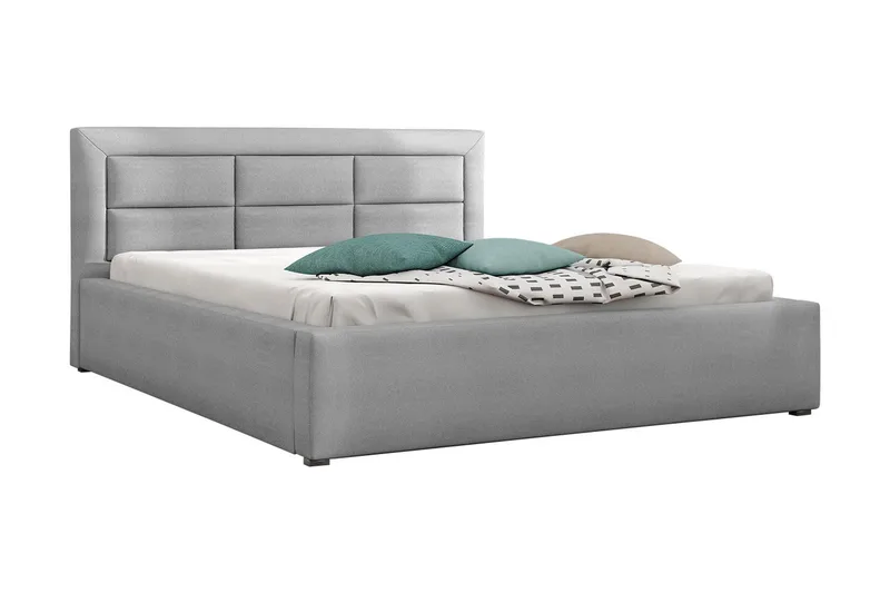 Axlunda Säng 200x200 cm Metallram, Ljusgrå