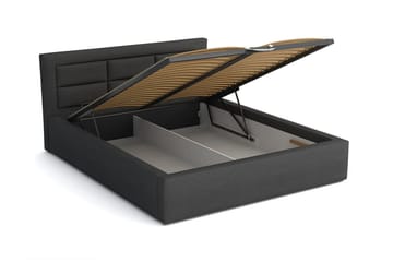 Axlunda Sängram 200x200 cm i Tyg med Ribbotten - Grå - Möbler - Säng - Sängram & sängstomme