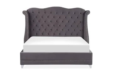 Ayette Dubbelsäng 160x200 cm - Grå/Sammet - Möbler - Säng - Sängram & sängstomme