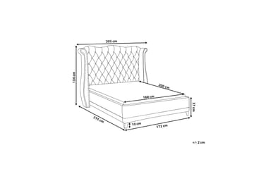 Ayette Dubbelsäng 160x200 cm - Grå/Sammet - Möbler - Säng - Sängram & sängstomme