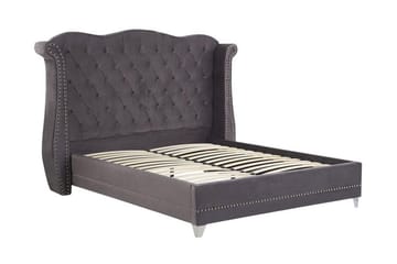 Ayette Dubbelsäng 160x200 cm - Grå/Sammet - Möbler - Säng - Sängram & sängstomme