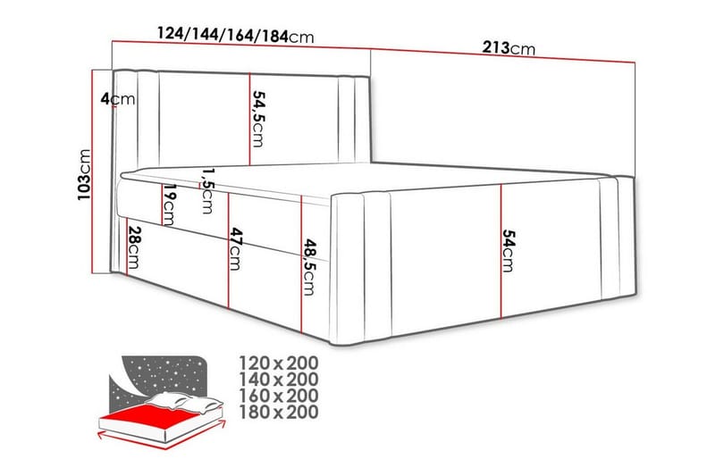 Betvallen Komplett Sängpaket 180x200 cm med Sänggavel + Bäddmadrass med Fasthetsgrad Medium - Brun - Möbler - Säng - Sängram & sängstomme
