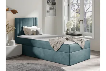 Betvallen Komplett Sängpaket 90x200 cm med Sänggavel + Bäddmadrass med Fasthetsgrad Medium - Blå - Möbler - Säng - Sängram & sängstomme