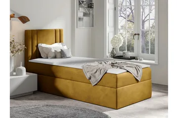 Betvallen Komplett Sängpaket 90x200 cm med Sänggavel + Bäddmadrass med Fasthetsgrad Medium - Gul - Möbler - Säng - Sängram & sängstomme
