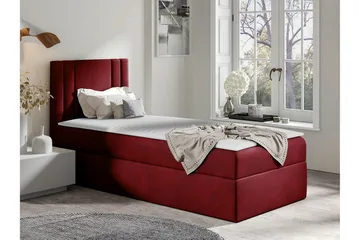 Betvallen Komplett Sängpaket 90x200 cm med Sänggavel + Bäddmadrass med Fasthetsgrad Medium - Röd - Möbler - Säng - Sängram & sängstomme