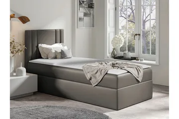 Betvallen Komplett Sängpaket med Förvaring 90x200 cm med Sänggavel + Bäddmadrass - Taupe - Möbler - Säng - Sängram & sängstomme