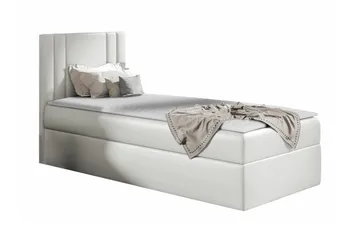 Betvallen Komplett Sängpaket med Förvaring 90x200 cm med Sänggavel + Bäddmadrass - Vit - Möbler - Säng - Sängram & sängstomme