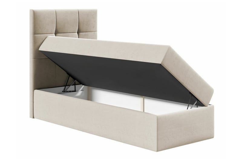 Boisdale Komplett Sängpaket 80x200 cm med Sänggavel + Bäddmadrass med Fasthetsgrad Medium - Svart - Möbler - Säng - Sängram & sängstomme