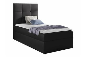 Boisdale Komplett Sängpaket med Förvaring 100x200 cm med Sänggavel + Bäddmadrass - Svart - Möbler - Säng - Sängram & sängstomme