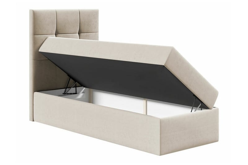 Boisdale Komplett Sängpaket med Förvaring 100x200 cm med Sänggavel + Bäddmadrass - Svart - Möbler - Säng - Sängram & sängstomme
