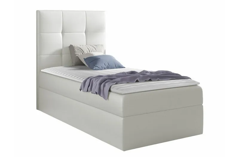 Boisdale Komplett Sängpaket med Förvaring 80x200 cm med Sänggavel + Bäddmadrass, Vit