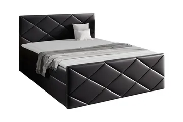 Boisdale Sängram 140x200 cm i Konstläder med Fasthetsgrad Medium - Svart - Möbler - Säng - Sängram & sängstomme
