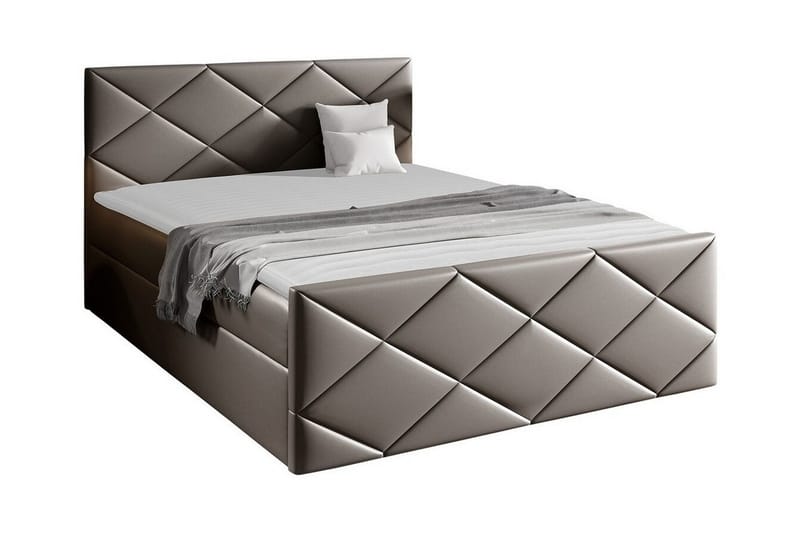 Boisdale Sängram 140x200 cm i Konstläder med Fasthetsgrad Medium, Taupe