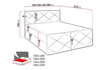 Boisdale Sängram 140x200 cm i Konstläder med Fasthetsgrad Medium - Vit - Möbler - Säng - Sängram & sängstomme