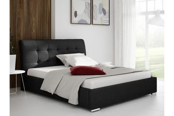 Boisdale Sängram 140x200 cm i Tyg med Förvaring och Sänggavel - Svart - Möbler - Säng - Sängram & sängstomme