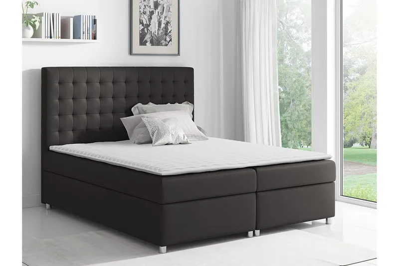 Boisdale Sängram 140x200 cm i Tyg med Fasthetsgrad Medium - Antracit - Möbler - Säng - Sängram & sängstomme