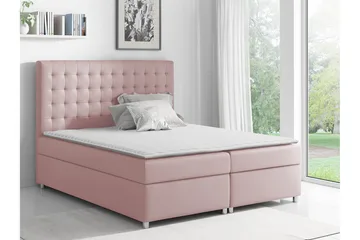 Boisdale Sängram 140x200 cm i Tyg med Sänggavel - Rosa - Möbler - Säng - Sängram & sängstomme