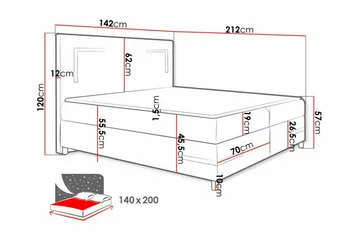 Boisdale Sängram 140x200 cm - Möbler - Säng - Sängram & sängstomme