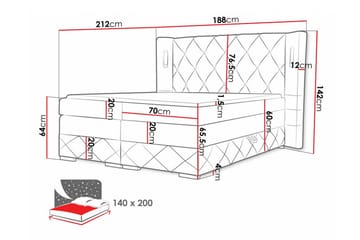 Boisdale Sängram 140x200 cm - Möbler - Säng - Sängram & sängstomme