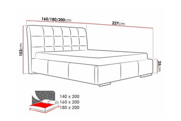 Boisdale Sängram 140x200 cm - Möbler - Säng - Sängram & sängstomme