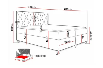 Boisdale Sängram 140x200 cm - Möbler - Säng - Sängram & sängstomme