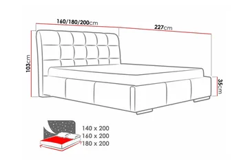Boisdale Sängram 180x200 cm - Möbler - Säng - Sängram & sängstomme