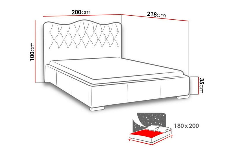 Boisdale Sängram 180x200 cm - Möbler - Säng - Sängram & sängstomme