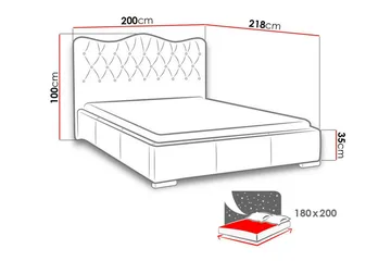 Boisdale Sängram 180x200 cm - Möbler - Säng - Sängram & sängstomme