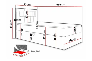 Boisdale Sängram 90x200 cm - Möbler - Säng - Sängram & sängstomme
