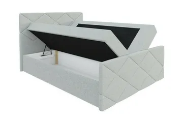 Boisdale Sängram med Förvaring 140x200 cm i Tyg - Mörk Olivgrön - Möbler - Säng - Sängram & sängstomme