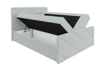 Boisdale Sängram med Förvaring 140x200 cm i Tyg med Fasthetsgrad Medium - Brun - Möbler - Säng - Sängram & sängstomme