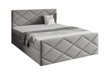 Boisdale Sängram med Förvaring 140x200 cm i Tyg med Fasthetsgrad Medium - Grå - Möbler - Säng - Sängram & sängstomme