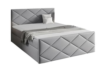Boisdale Sängram med Förvaring 140x200 cm i Tyg med Fasthetsgrad Medium - Grå - Möbler - Säng - Sängram & sängstomme