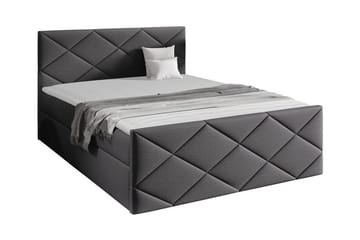 Boisdale Sängram med Förvaring 140x200 cm i Tyg med Fasthetsgrad Medium - Grå - Möbler - Säng - Sängram & sängstomme