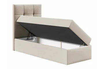 Boisdale Sängram med Förvaring 80x200 cm i Konstläder med Sänggavel - Svart - Möbler - Säng - Sängram & sängstomme