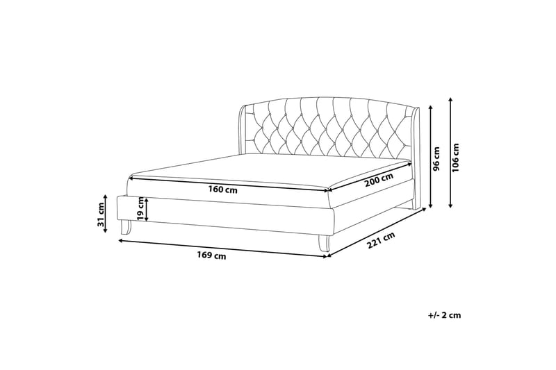 Bordeau| Dubbelsäng 160|200 cm - Beige - Möbler - Säng - Sängram & sängstomme