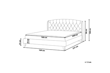 Bordeau| Dubbelsäng 160|200 cm - Beige - Möbler - Säng - Sängram & sängstomme