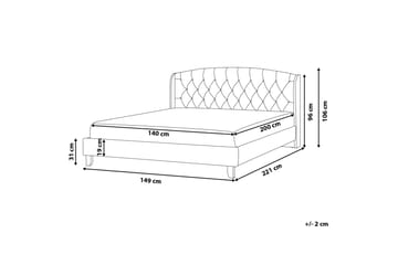 Bordeaux Sängram 140x200 cm - Beige - Möbler - Säng - Sängram & sängstomme