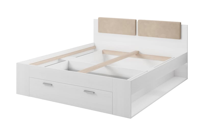 Bovera Sängram 140x200 cm - Askgrå|Vit - Möbler - Säng - Sängram & sängstomme