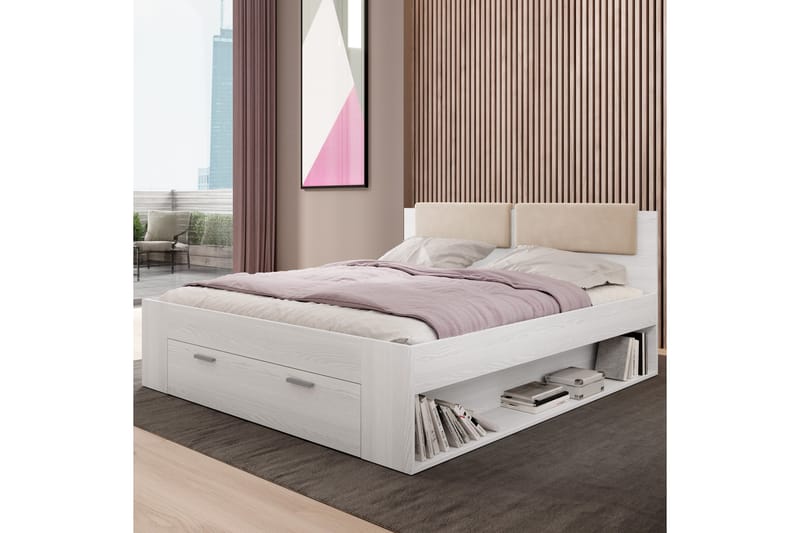 Bovera Sängram 180x200 cm - Askgrå|Vit - Möbler - Säng - Sängram & sängstomme